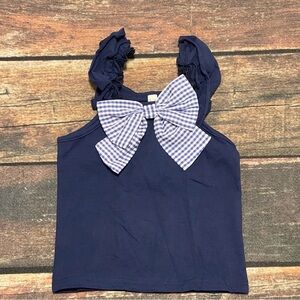 Girls Navy Bow-Accent Tank Top - Brand: